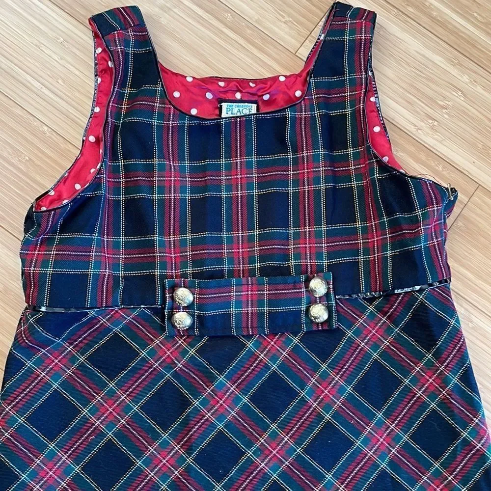 The Children’s Girl’s Place Plaid Sleeveless Dress (Size: Kids 14)
